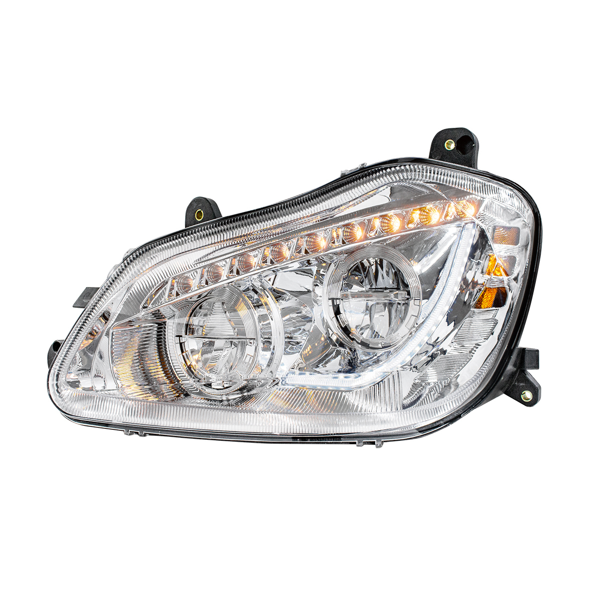 High Power 45 LED Chrome Headlight With Sequential Turn Signal For 2013-2021 Kenworth T680-Driver - Thumbnail 9