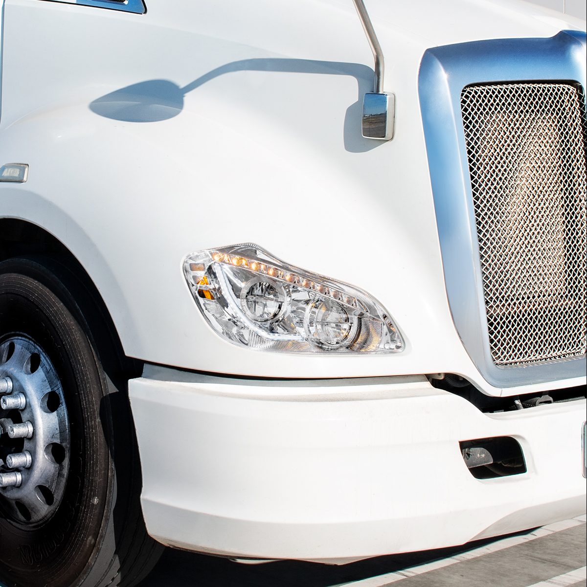 High Power 45 LED Chrome Headlight With Sequential Turn Signal For 2013-2021 Kenworth T680-Passenger - Thumbnail 6