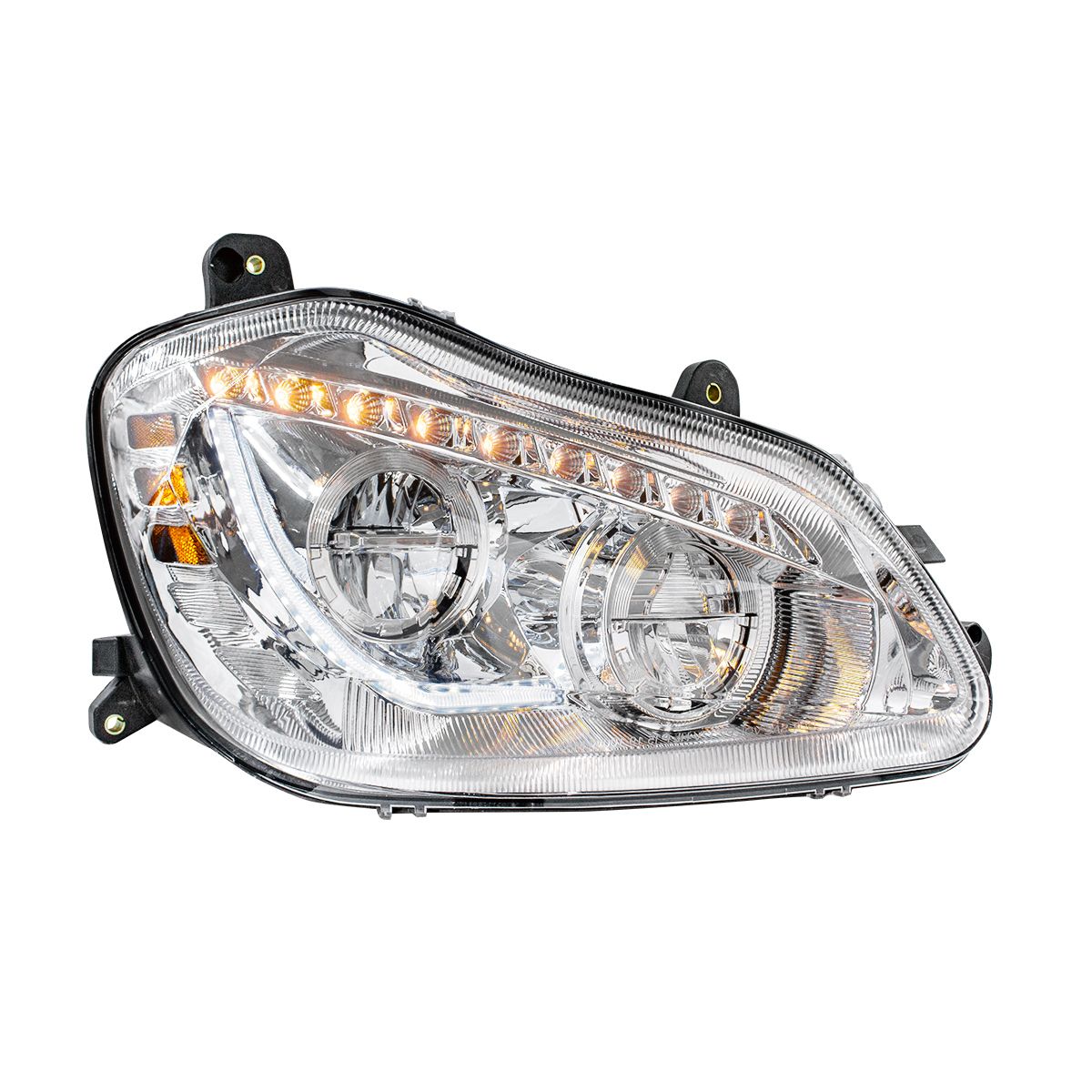 High Power 45 LED Chrome Headlight With Sequential Turn Signal For 2013-2021 Kenworth T680-Passenger - Thumbnail 9