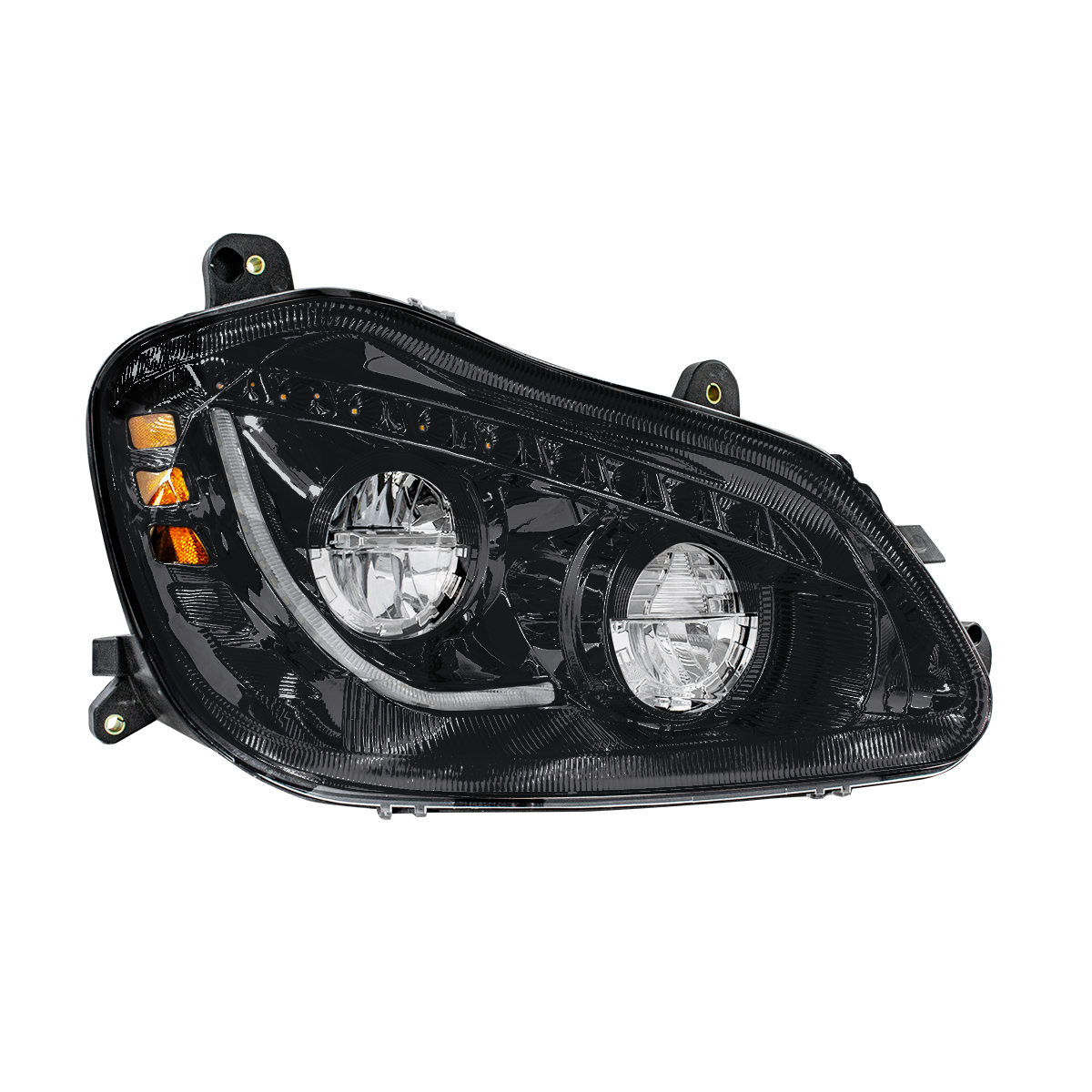 High Power 45 LED Blackout Headlight With Sequential Turn Signal For 2013-2021 Kenworth T680-Passenger - Thumbnail 2