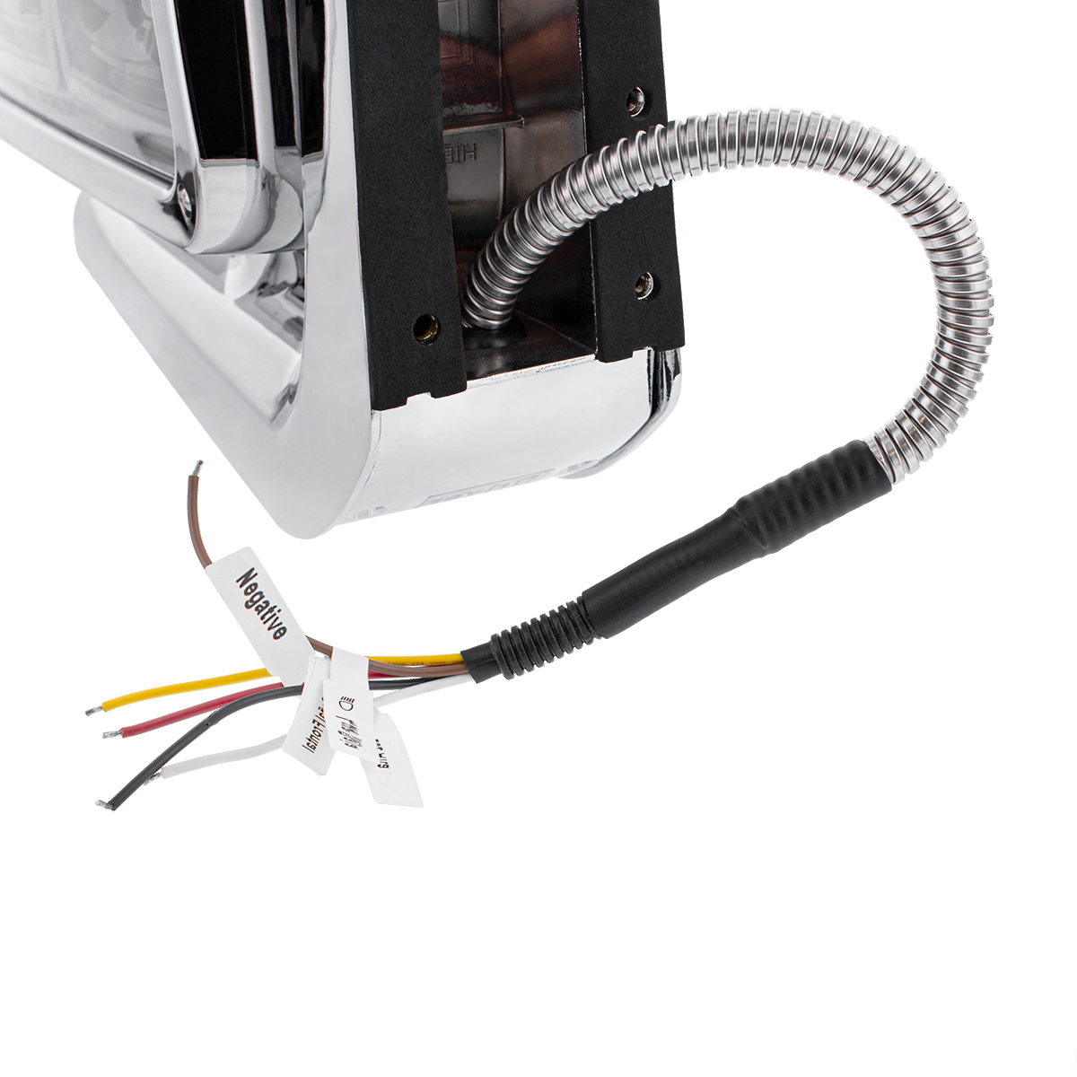 10 High Power LED "Blackout" Projection Headlight Assembly W/Mounting Arm & Turn Signal Side Pod - Passenger Side - Thumbnail 9