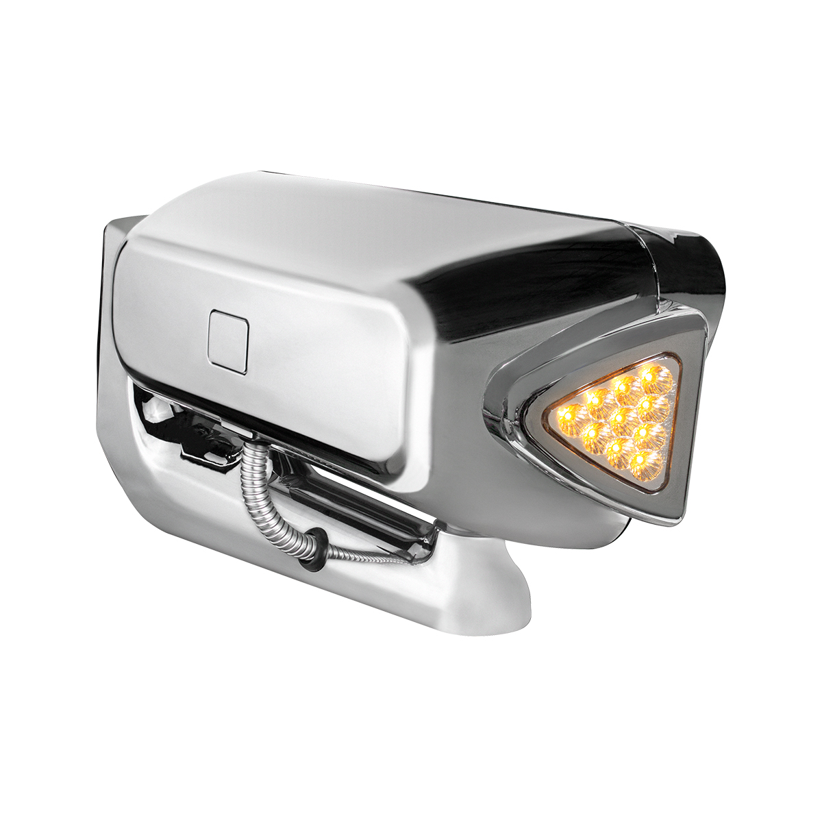 High Power LED Chrome Projection Headlight Assembly With Mounting Arm & Turn Signal - Passenger - Thumbnail 5