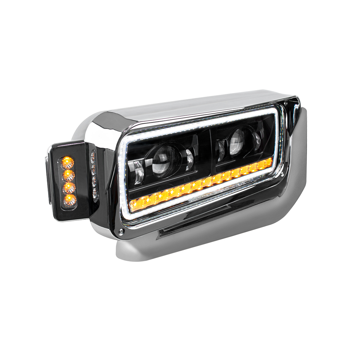 High Power LED Black Projection Headlight Assembly With Mounting Arm & Turn Signal - Passenger - Thumbnail 16