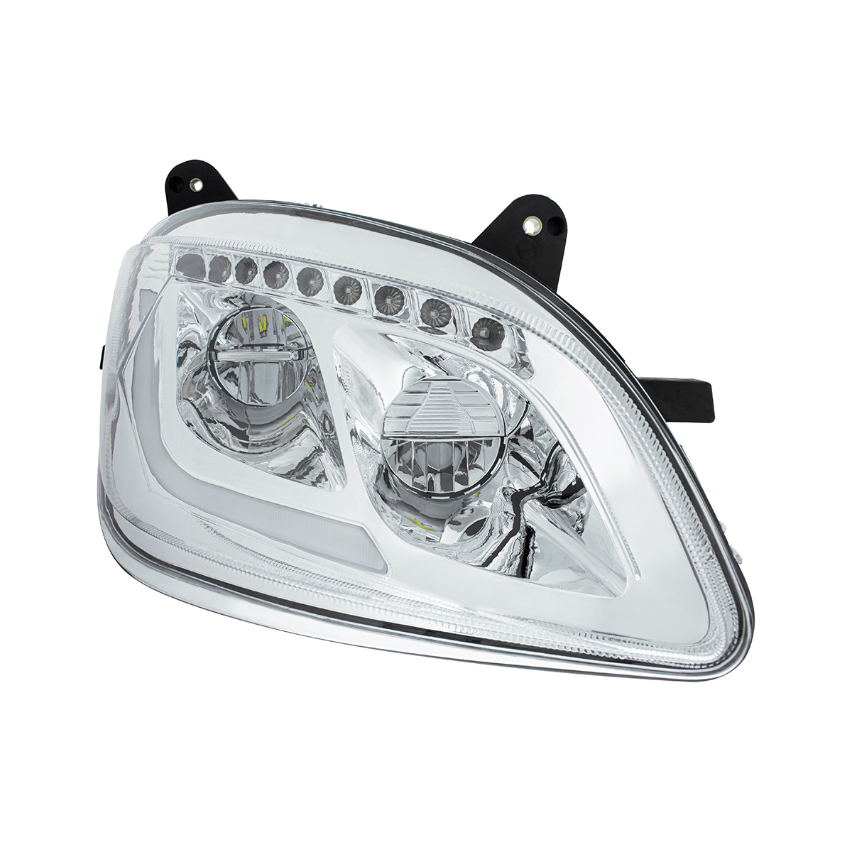 Chrome LED Headlight W/Sequential LED Turn Signal For Peterbilt 579 (2012-21) & 587 (2010-16) - Passenger - Thumbnail 4