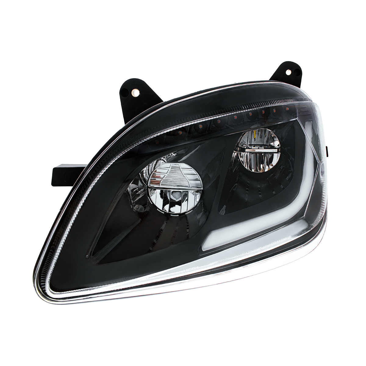 Black LED Headlight W/Sequential LED Turn Signal For Peterbilt 579 (2012-21) & 587 (2010-16) - Driver - Thumbnail 4