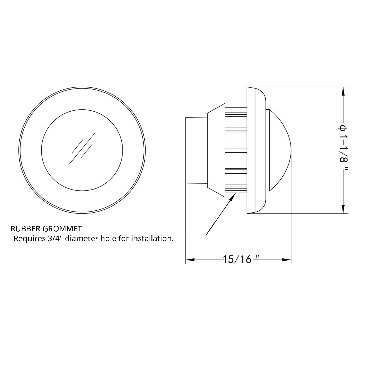 2 LED 3/4" Mini Double Fury Light (Clearance/Marker) - Amber & Blue LED/Clear Lens - Thumbnail 12