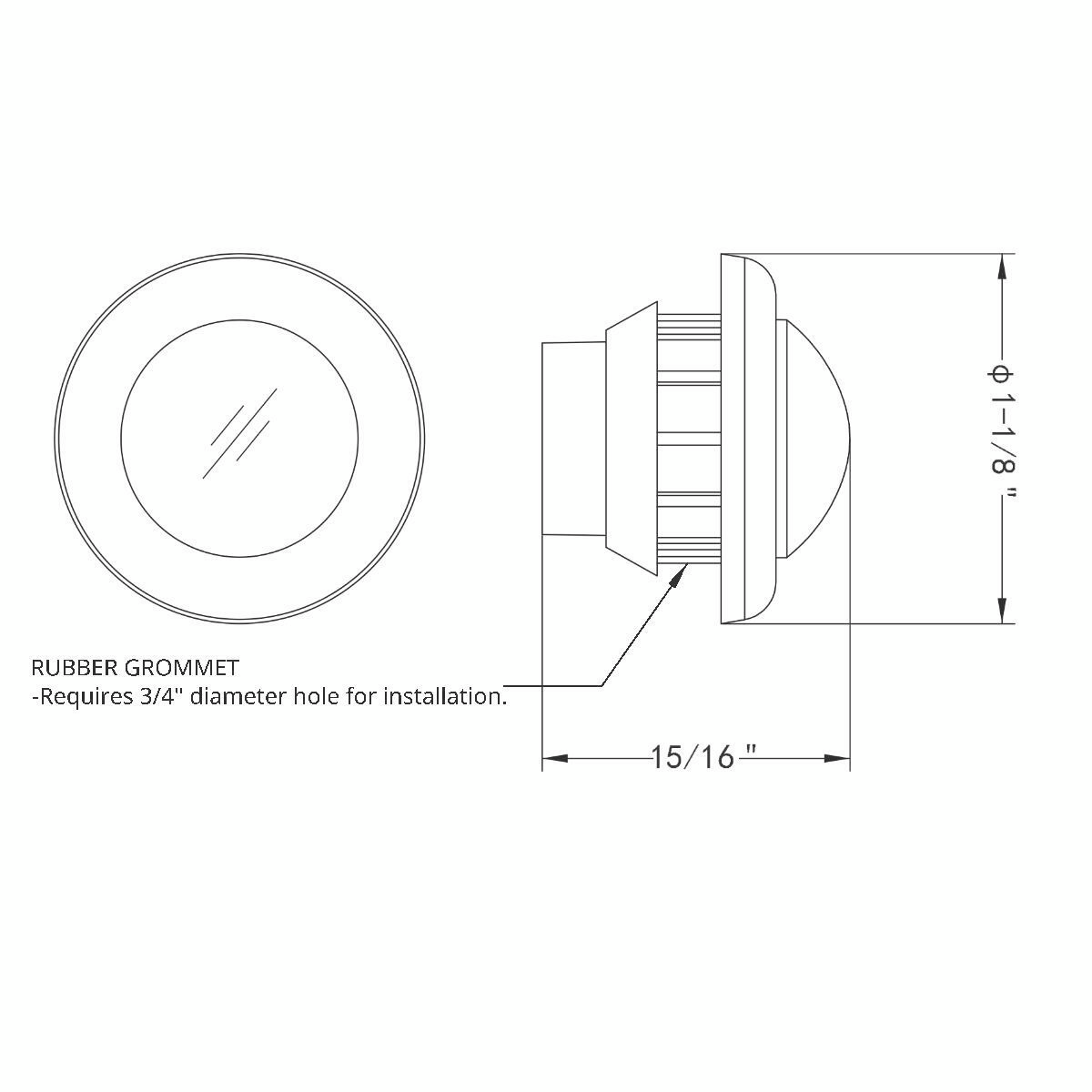 2 LED 3/4" Mini Double Fury Light (Clearance/Marker) - Amber & Green LED/Clear Lens - Thumbnail 12
