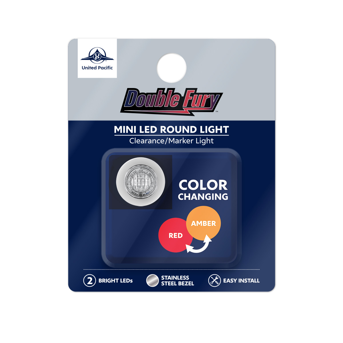 2 LED 3/4" Mini Double Fury Light (Clearance/Marker) - Amber & Red LED/Clear Lens - Thumbnail 11