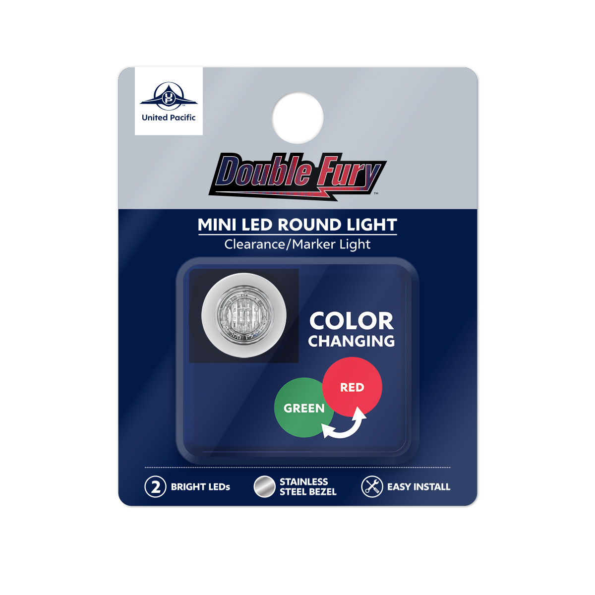 2 LED 3/4" Mini Double Fury Light (Clearance/Marker) - Red & Green LED/Clear Lens - Thumbnail 11