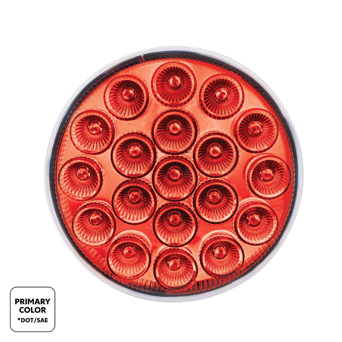 19 LED 4" Round Double Fury Light (Stop & Turn) - Red & Amber LED/Clear Lens - Thumbnail 2