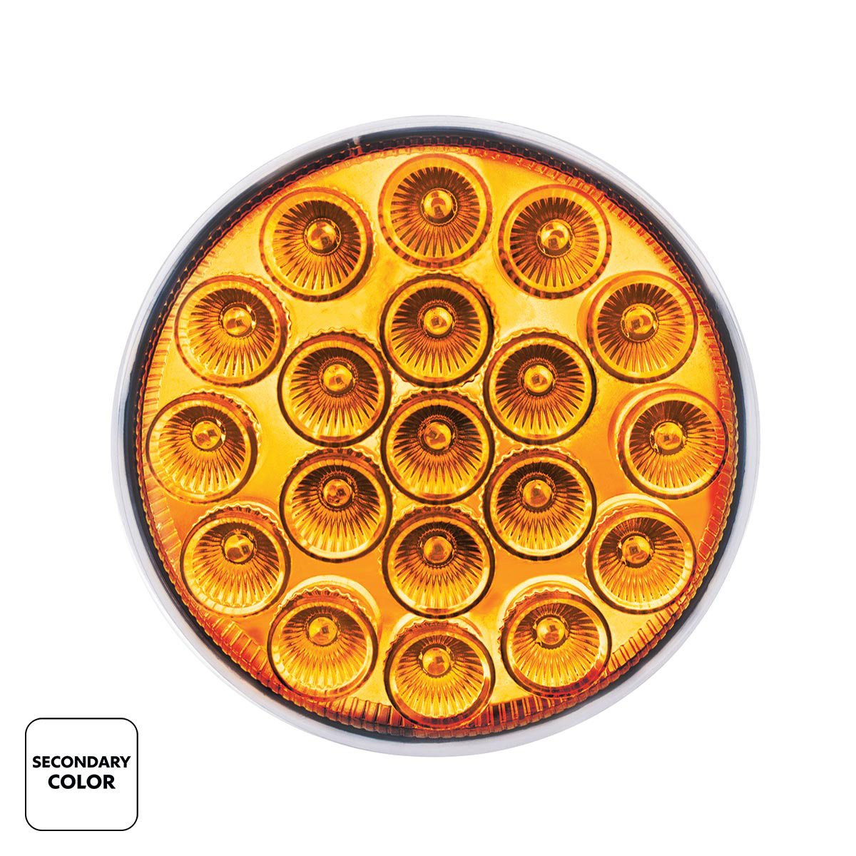 19 LED 4" Round Double Fury Light (Stop & Turn) - Red & Amber LED/Clear Lens - Thumbnail 3