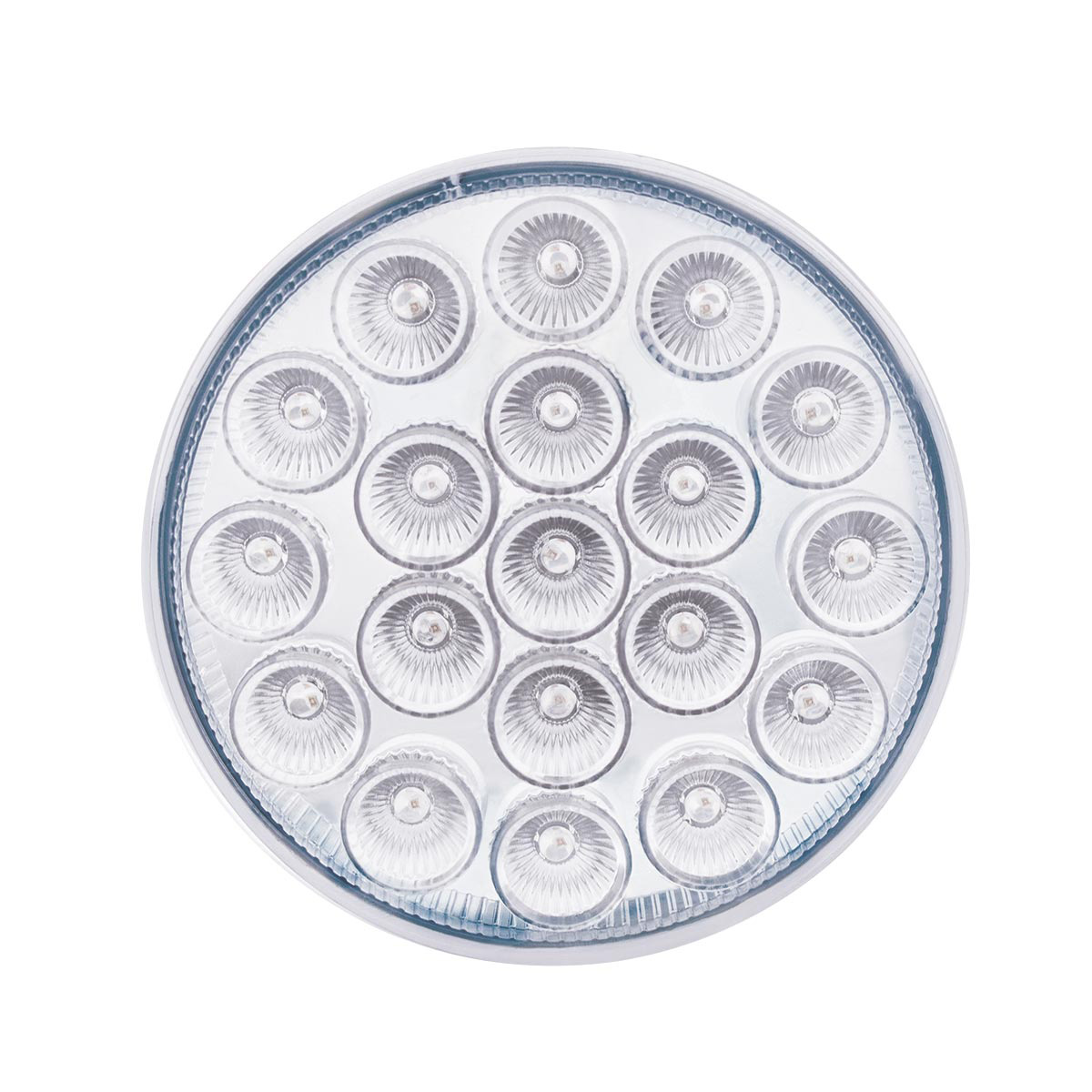 19 LED 4" Round Double Fury Light (Stop & Turn) - Red & Amber LED/Clear Lens - Thumbnail 4