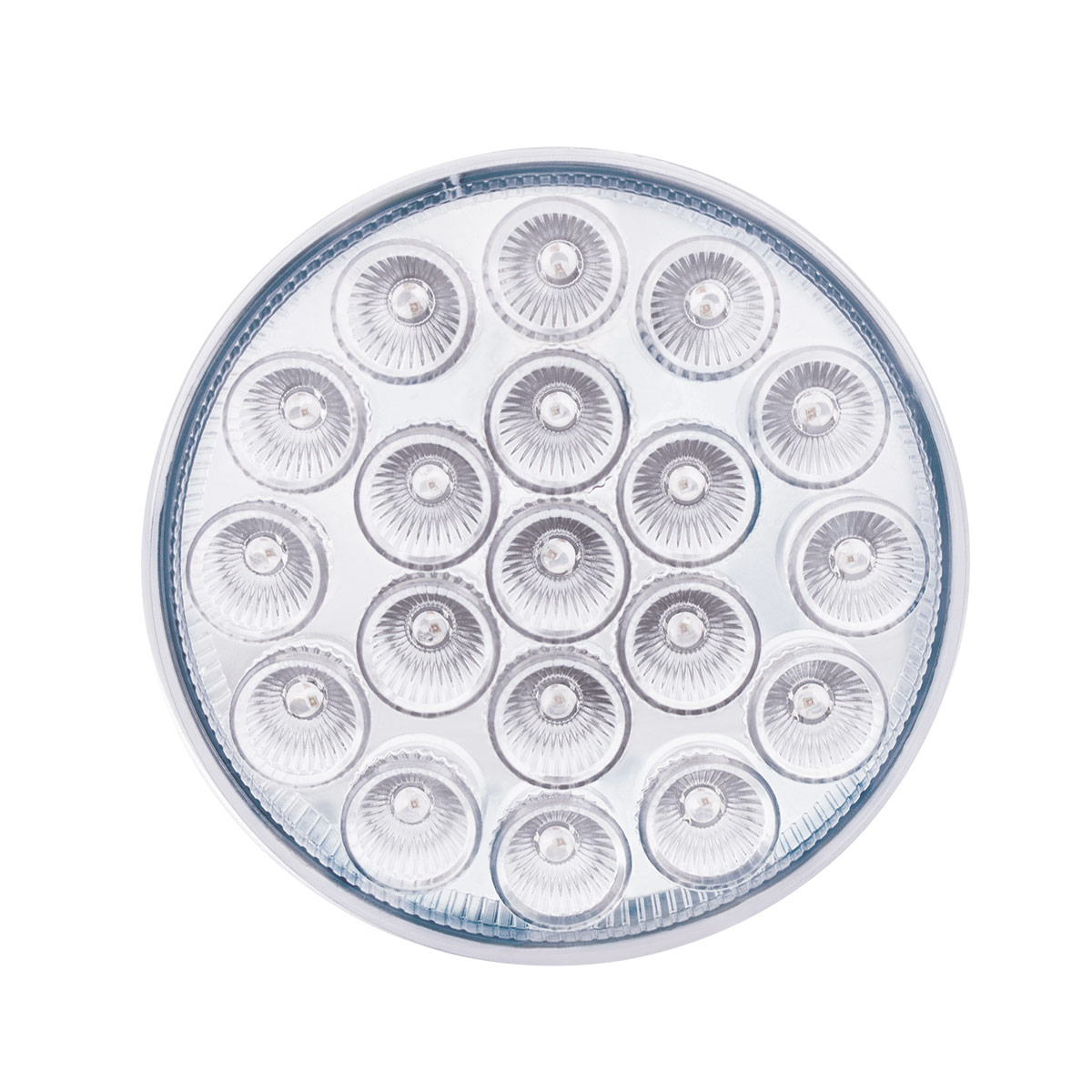 19 LED 4" Round Double Fury Light (Stop & Turn) - Red & Blue LED/Clear Lens - Thumbnail 4