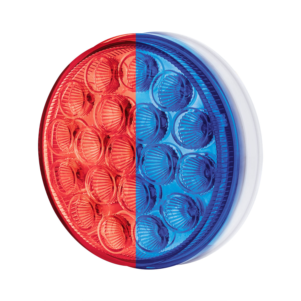 19 LED 4" Round Double Fury Light (Stop & Turn) - Red & Blue LED/Clear Lens - Thumbnail 5