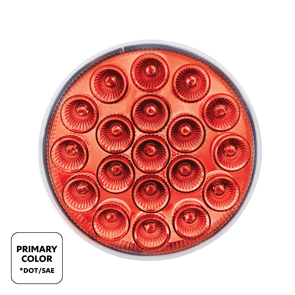 19 LED 4" Round Double Fury Light (Stop & Turn) - Red & Green LED/Clear Lens - Thumbnail 2