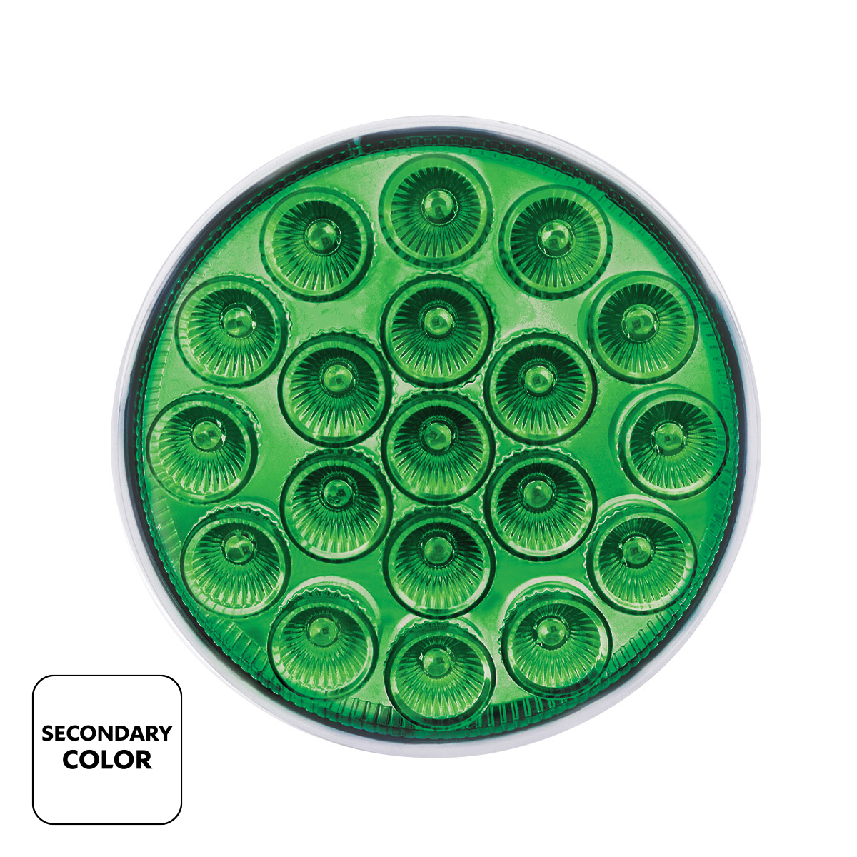 19 LED 4" Round Double Fury Light (Stop & Turn) - Red & Green LED/Clear Lens - Thumbnail 3