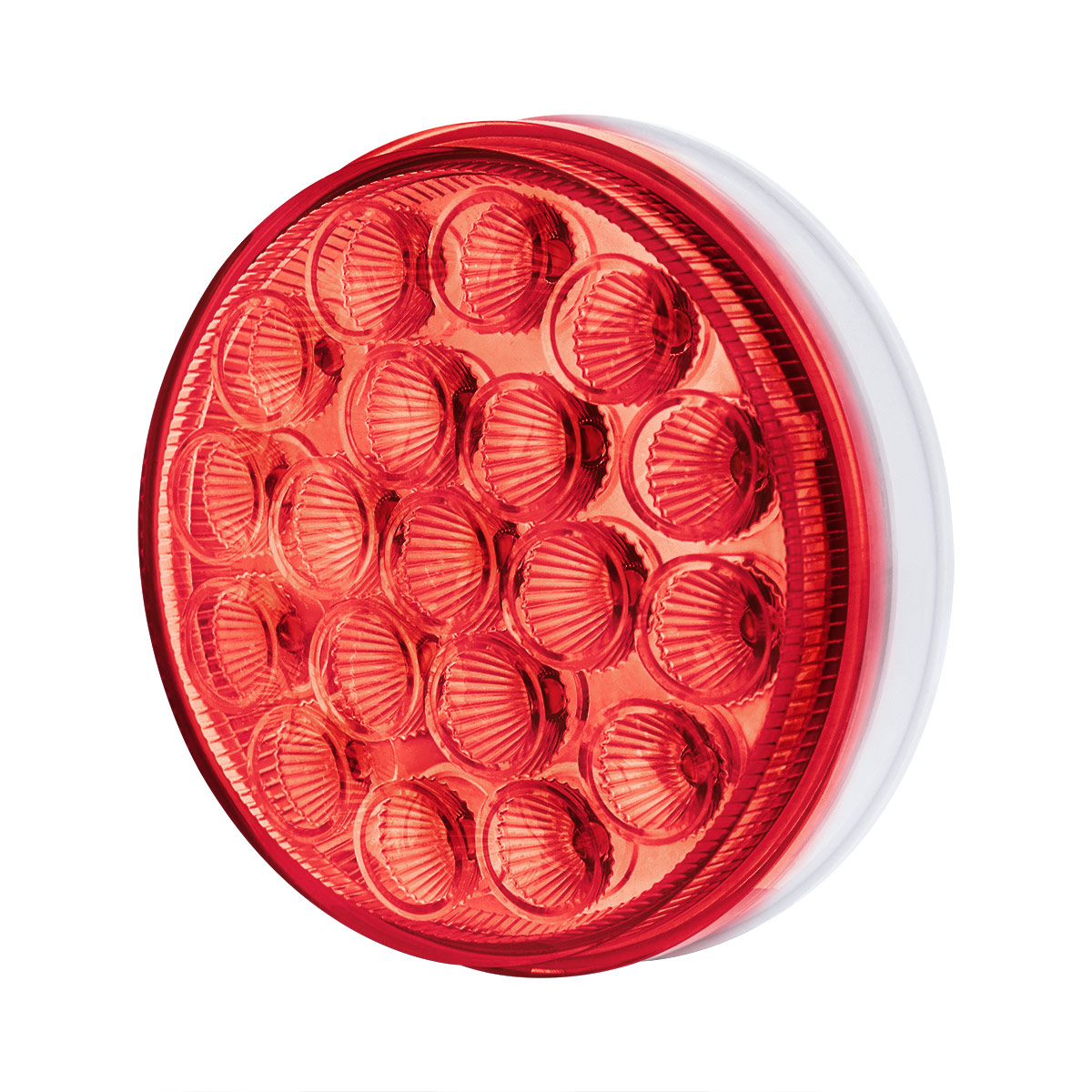 19 LED 4" Round Double Fury Light (Stop & Turn) - Red & Green LED/Clear Lens - Thumbnail 6