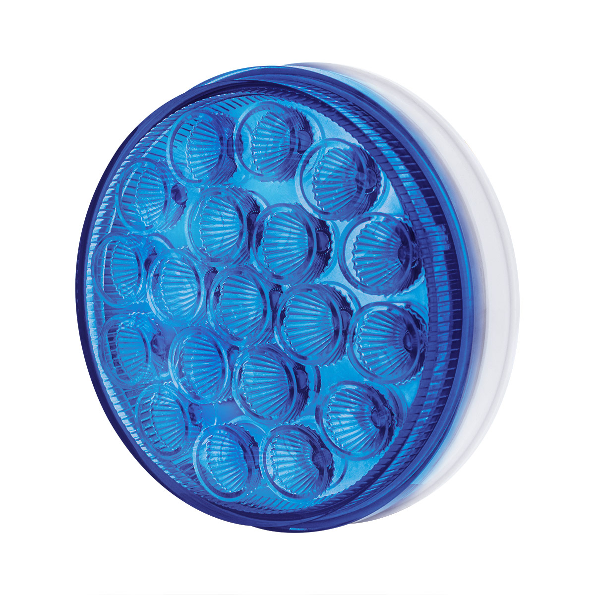 19 LED 4" Round Double Fury Light (Turn Signal) - Amber & Blue LED/Clear Lens - Thumbnail 7