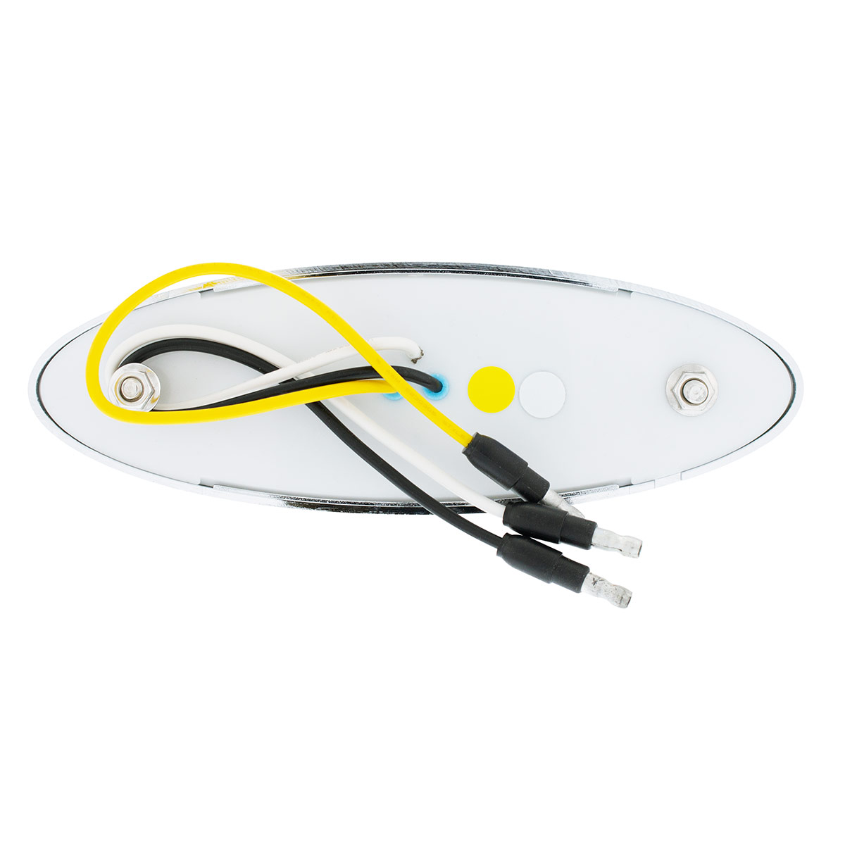 10 LED Oval Double Fury Light With Clear Lens & Chrome Bezel (Clearance/Marker) - Amber & White LED/Clear Lens - Thumbnail 9