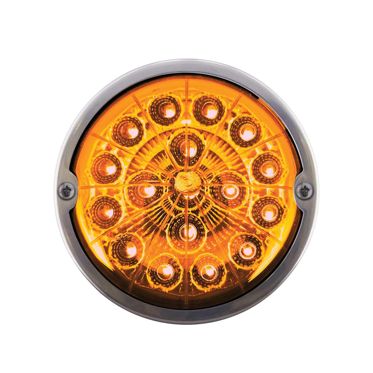 17 LED Watermelon Double Fury Light Torpedo Cab Light - Amber & Blue LED/Clear Lens - Thumbnail 6