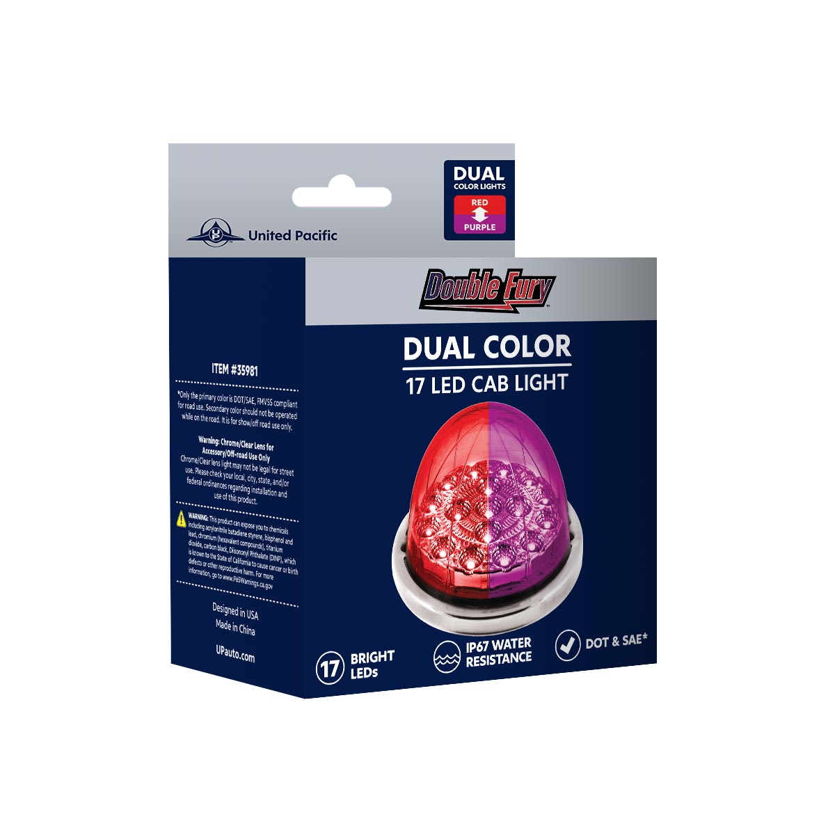 17 LED Watermelon Double Fury Light Flush Mount Kit With Low Profile SS Bezel - Red & Green LED/Clear Lens - Thumbnail 11