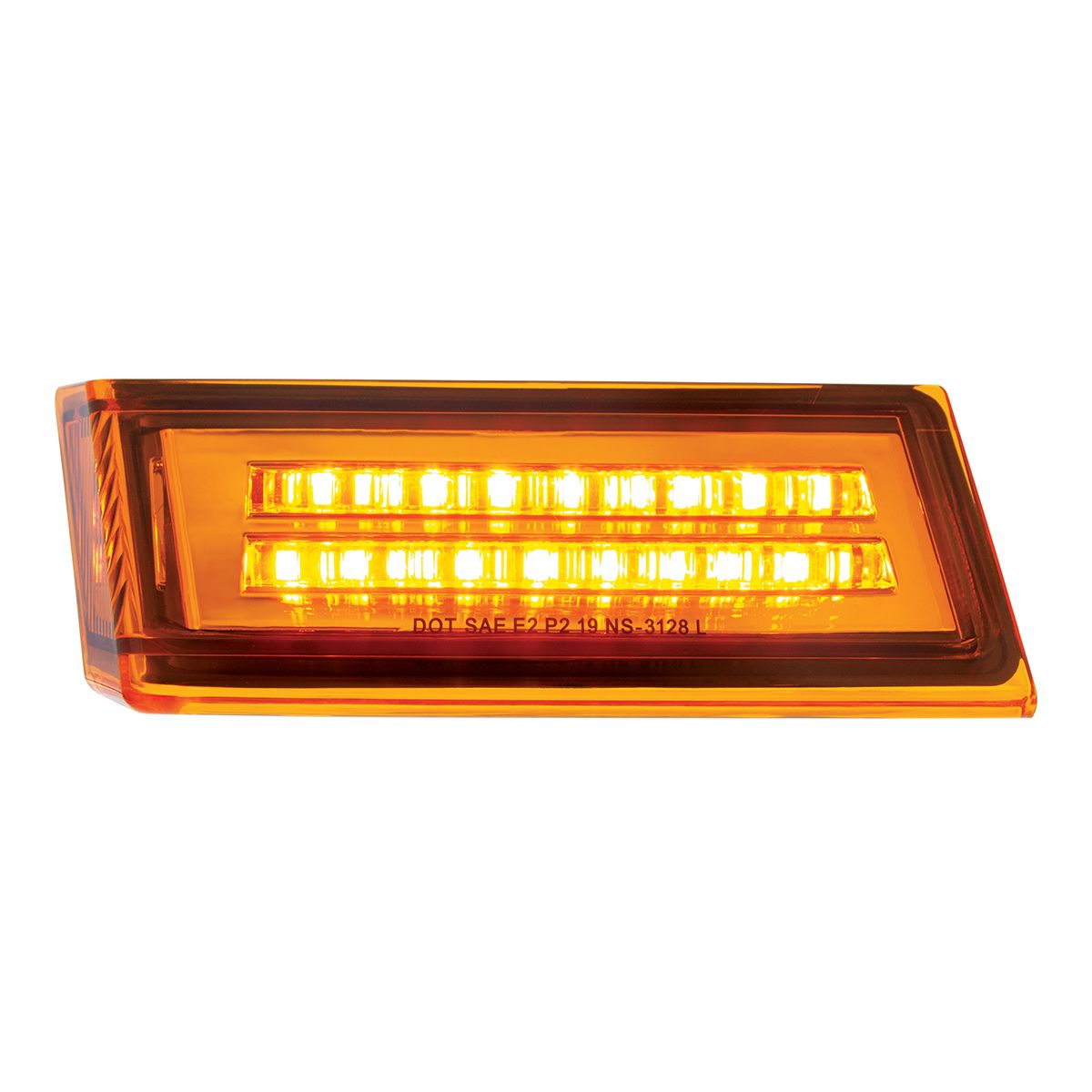 35 LED Sequential Turn Signal Light For 2018-2025 Freightliner Cascadia - Driver - Amber LED/Amber Lens