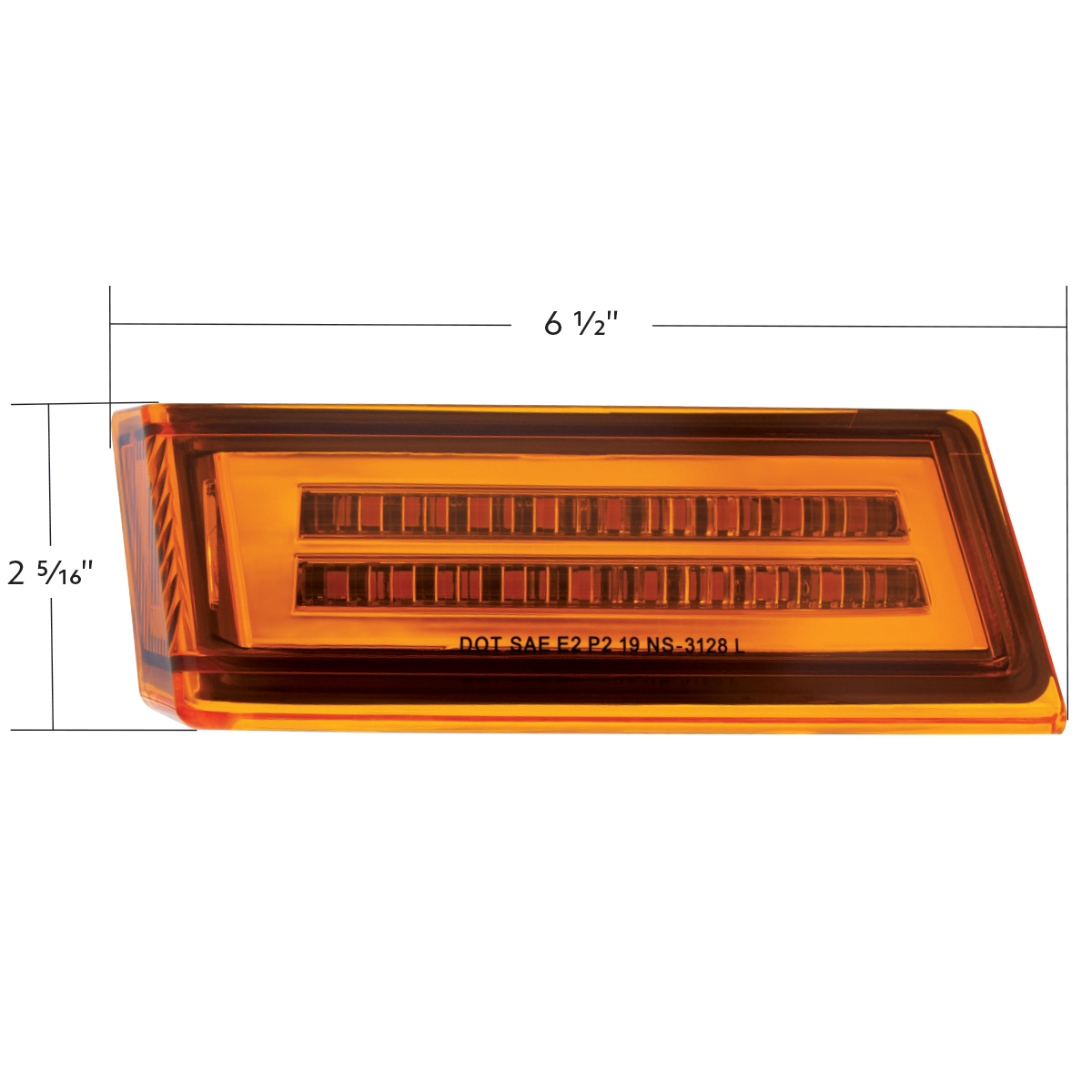 35 LED Sequential Turn Signal Light For 2018-2025 Freightliner Cascadia - Driver - Amber LED/Amber Lens - Thumbnail 11
