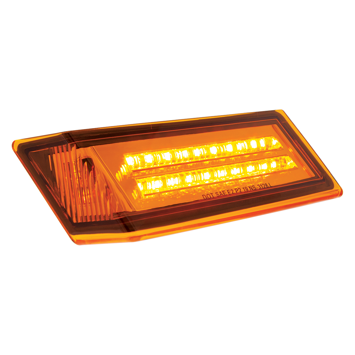 35 LED Sequential Turn Signal Light For 2018-2025 Freightliner Cascadia - Driver - Amber LED/Amber Lens - Thumbnail 3