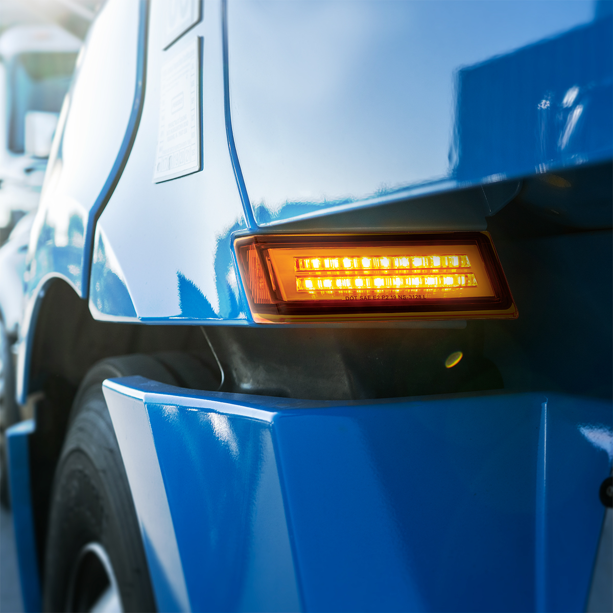 35 LED Sequential Turn Signal Light For 2018-2025 Freightliner Cascadia - Driver - Amber LED/Amber Lens - Thumbnail 9