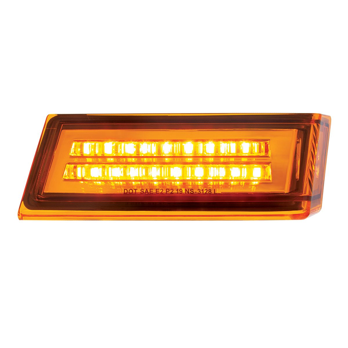 35 LED Sequential Turn Signal Light For 2018-2025 Freightliner Cascadia - Passenger - Amber LED/Amber Lens