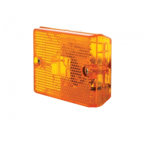 Rectangular Light (Clearance/Marker) With Reflex Lens - Amber Lens - Thumbnail 3