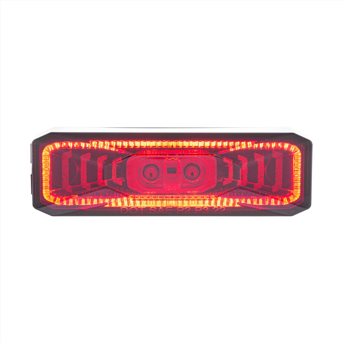 10 LED Rectangular Abyss Light (Clearance/Marker) - Red LED/Red Lens