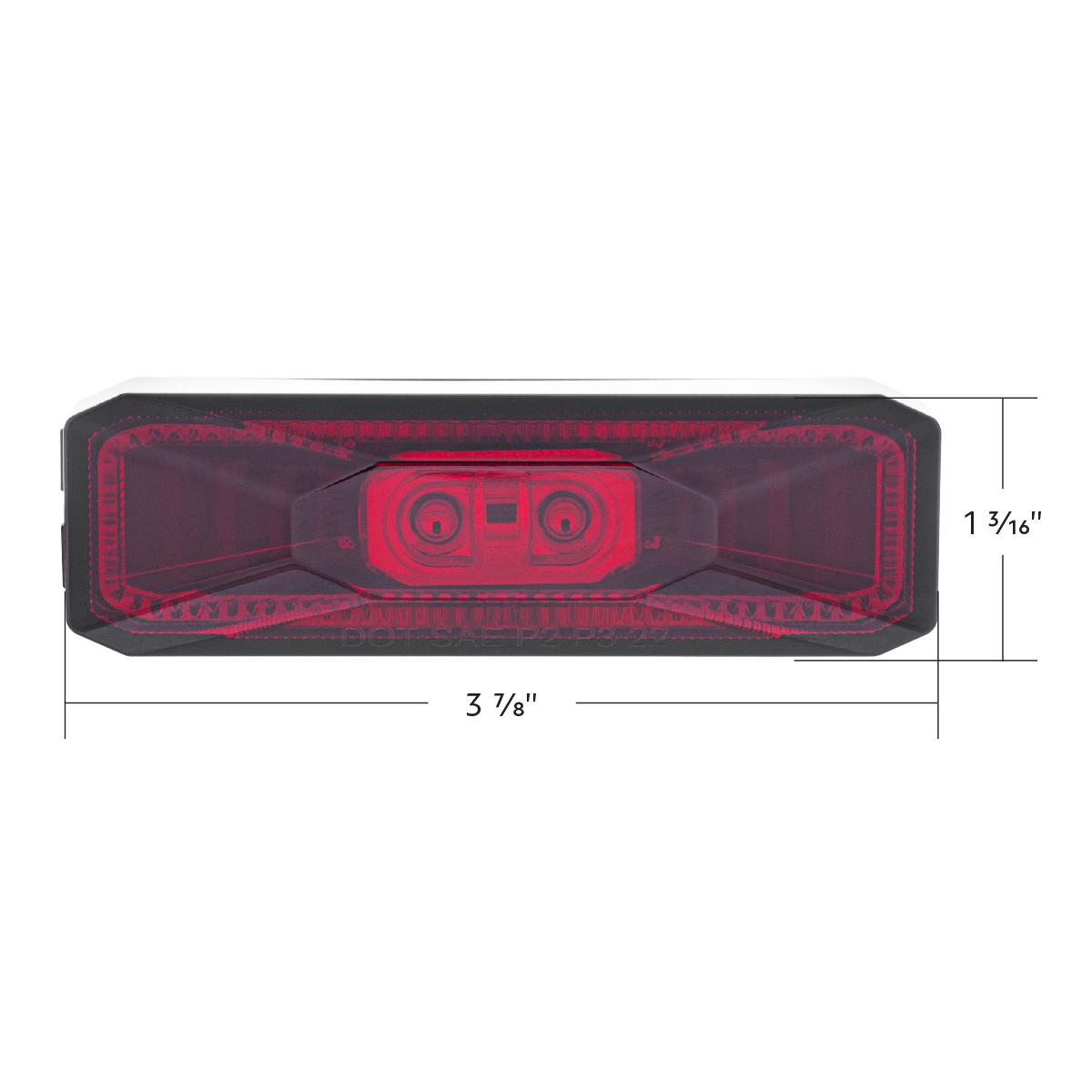 10 LED Rectangular Abyss Light (Clearance/Marker) - Red LED/Red Lens - Thumbnail 6