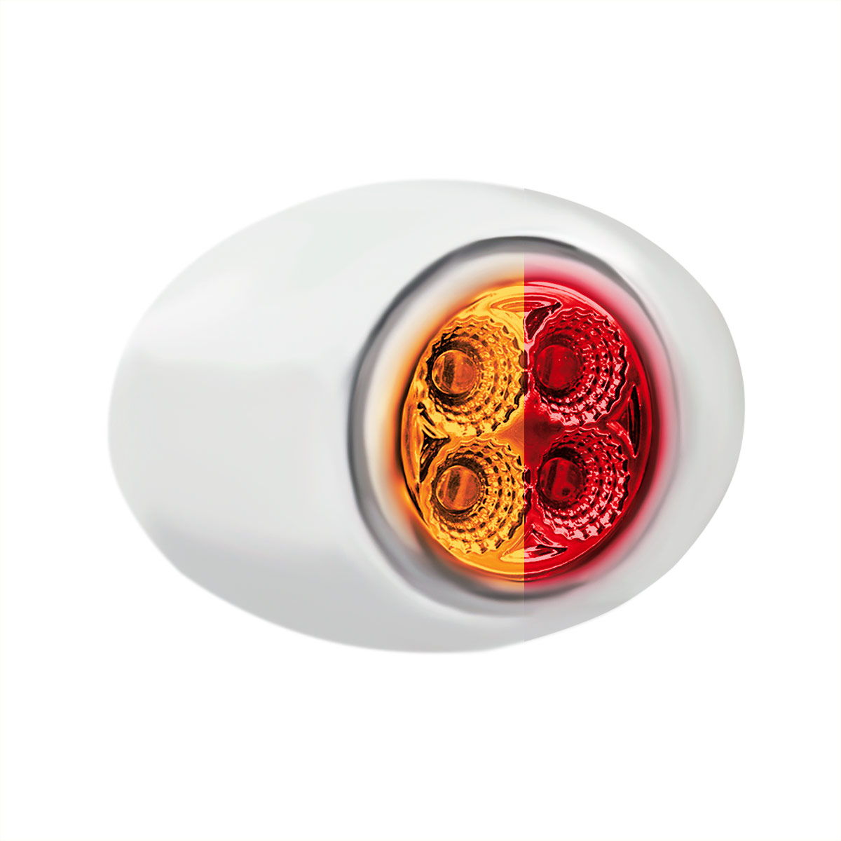 4 LED Double Fury Light (Clearance/Marker)-Amber & Red/Clear Lens - Thumbnail 5