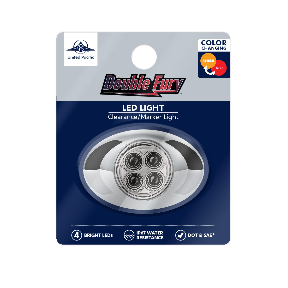 4 LED Double Fury Light (Clearance/Marker)-Amber & Red/Clear Lens - Thumbnail 10