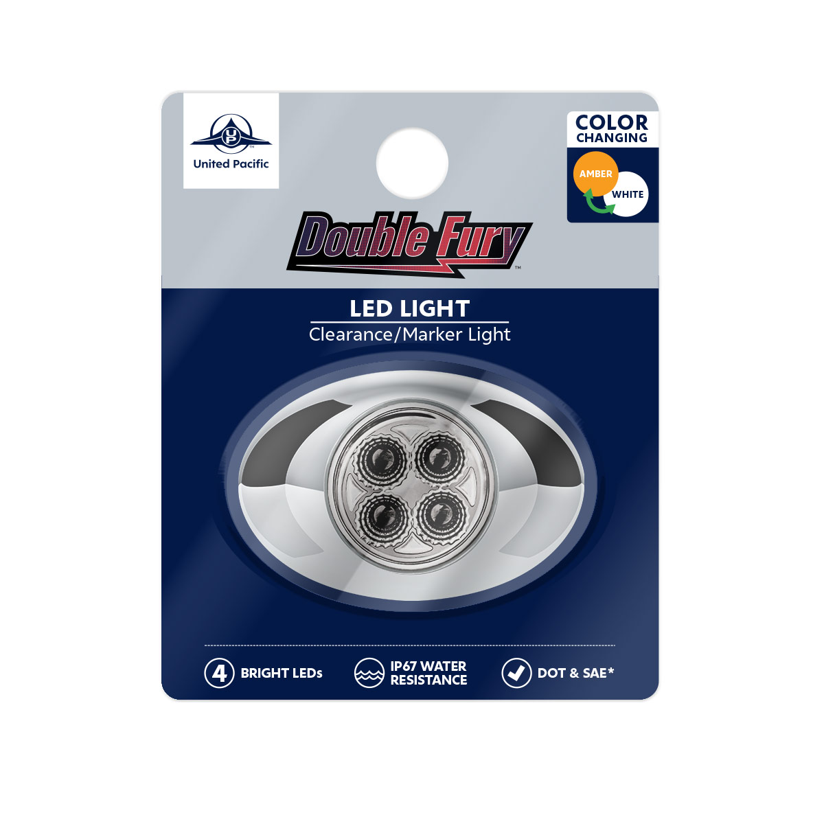 4 LED Double Fury Light (Clearance/Marker)-Amber & White/Clear Lens - Thumbnail 10