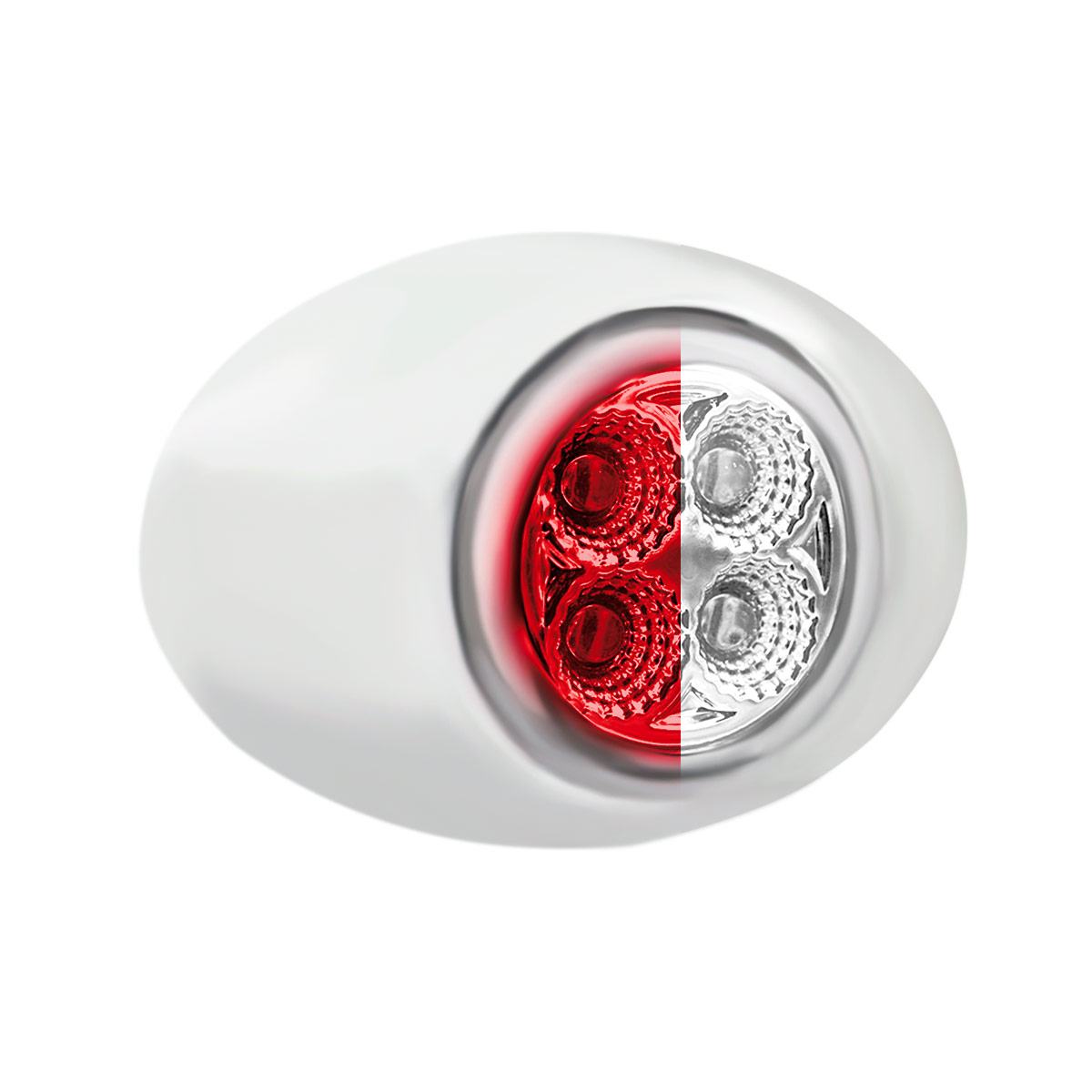 4 LED Double Fury Light (Clearance/Marker)-Red & White/Clear Lens - Thumbnail 5