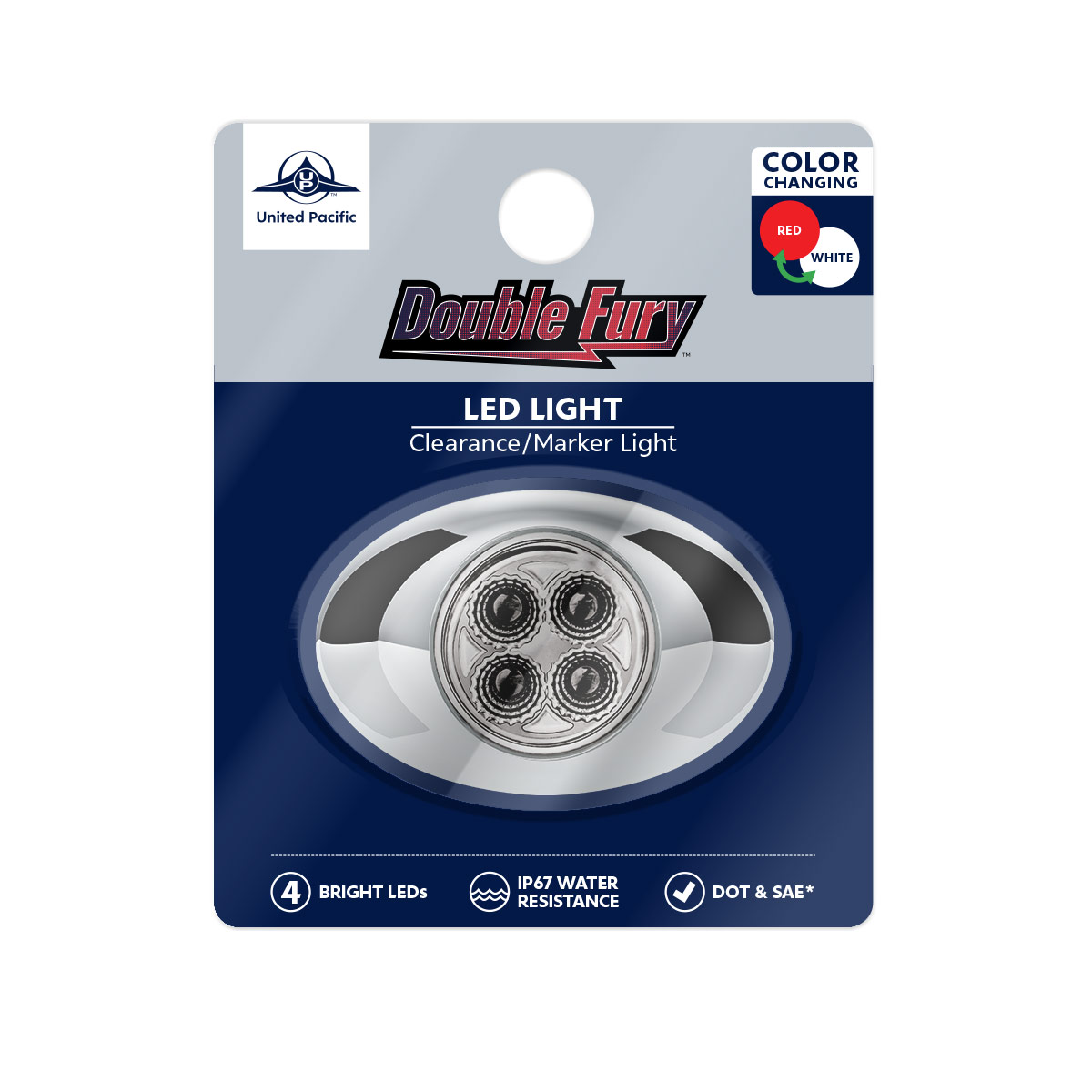 4 LED Double Fury Light (Clearance/Marker)-Red & White/Clear Lens - Thumbnail 10