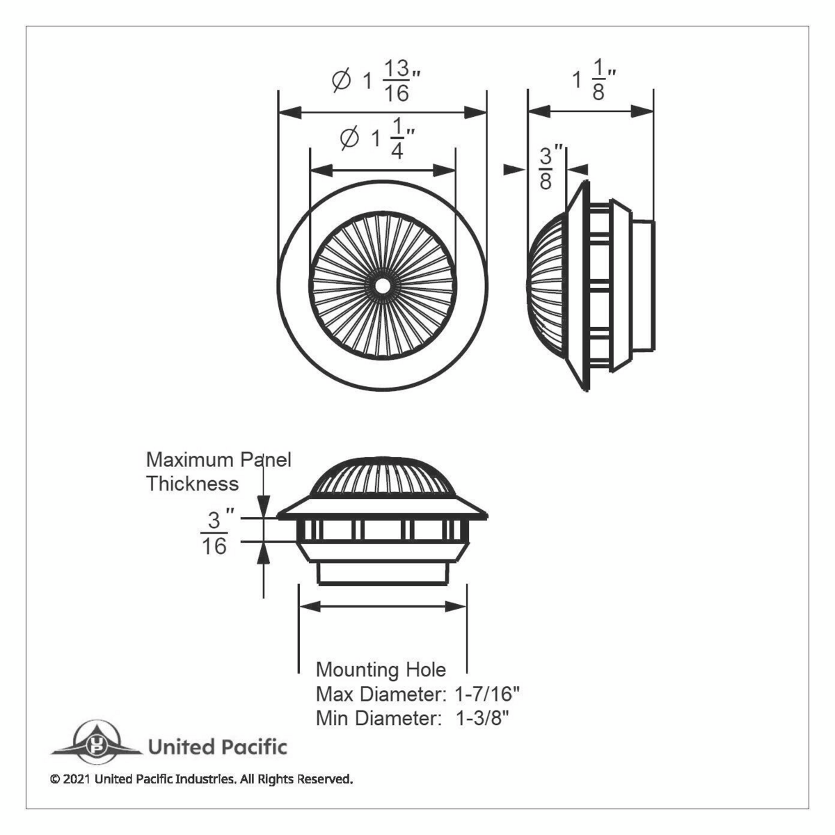 6 LED 1-1/4" Dual Function Light (Clearance/Marker)-Amber LED/Clear Lens - Thumbnail 8