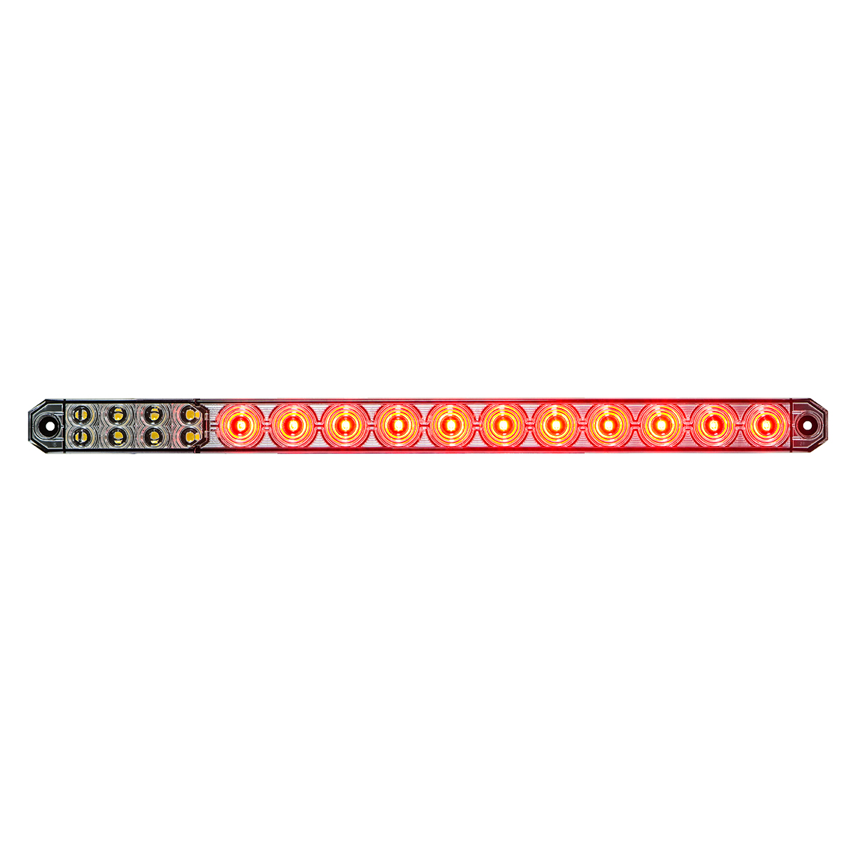 17" 27 LED Low Profile Light Bar (Stop, Turn & Tail) With Back-Up Light - Red & White LED/ Red & Clear Lens - Thumbnail 2