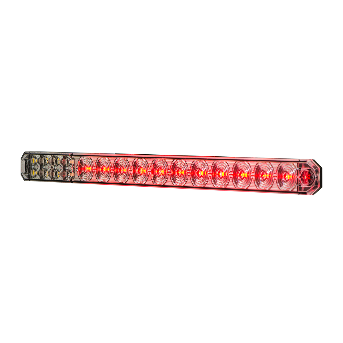 17" 27 LED Low Profile Light Bar (Stop, Turn & Tail) With Back-Up Light - Red & White LED/ Red & Clear Lens - Thumbnail 5