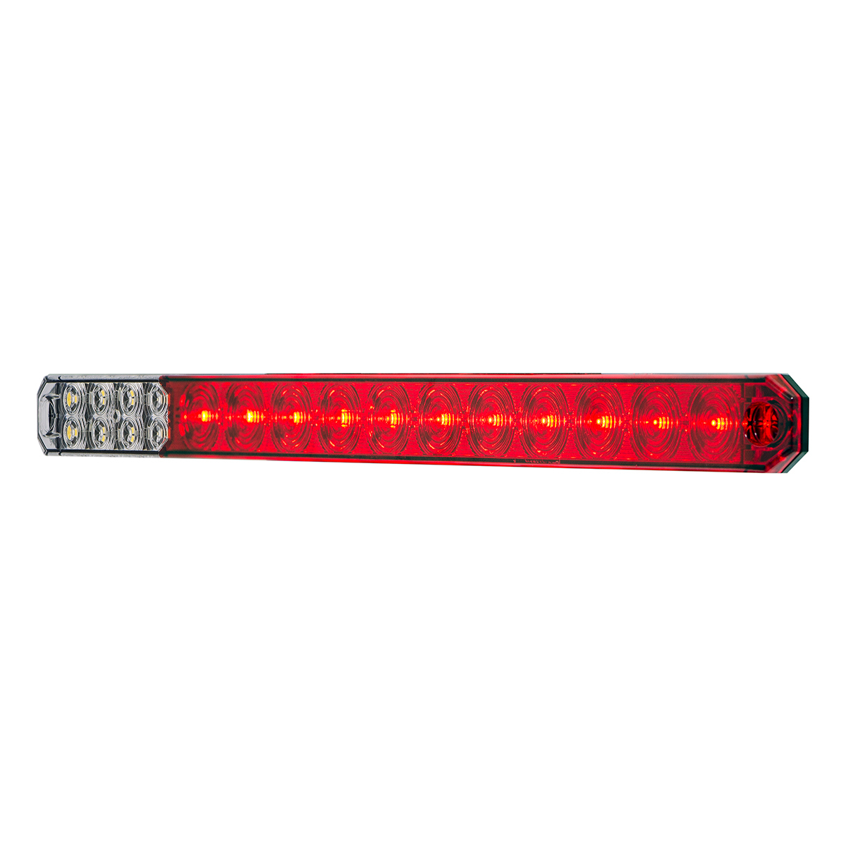 17" 27 LED Low Profile Light Bar (Stop, Turn & Tail) With Back-Up Light - Red & White LED/ Clear Lens - Thumbnail 5