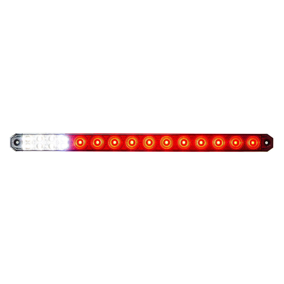 17" 27 LED Low Profile Light Bar (Stop, Turn & Tail) With Back-Up Light - Red & White LED/ Clear Lens - Thumbnail 9