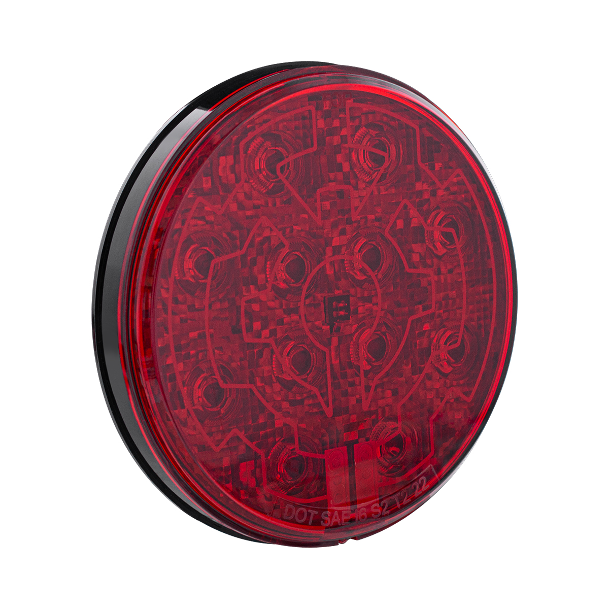 12 LED 4" Round Light (Stop, Turn & Tail) With Heated Lens - Red LED/Red Lens - Thumbnail 3