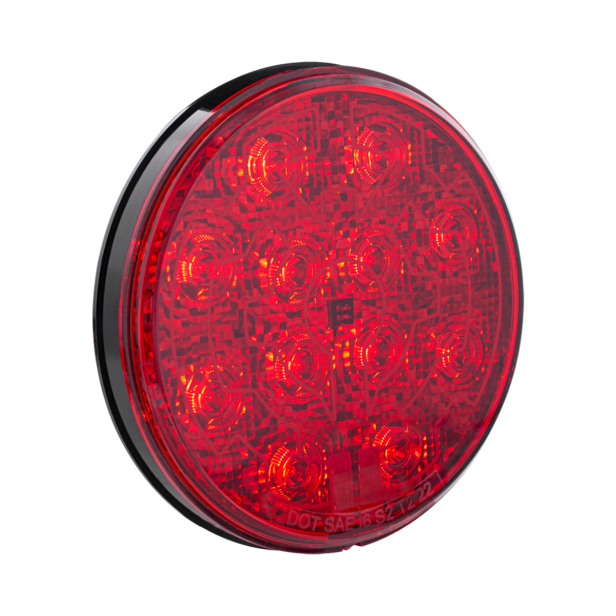 12 LED 4" Round Light (Stop, Turn & Tail) With Heated Lens - Red LED/Red Lens - Thumbnail 4