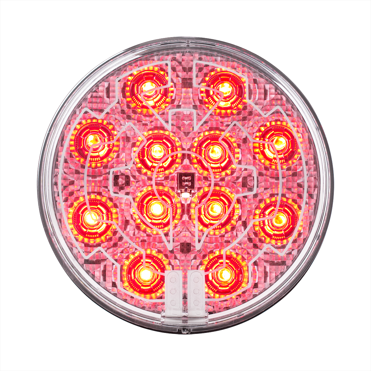 12 LED 4" Round Light (Stop, Turn & Tail) With Heated Lens - Red LED/Clear Lens - Thumbnail 2