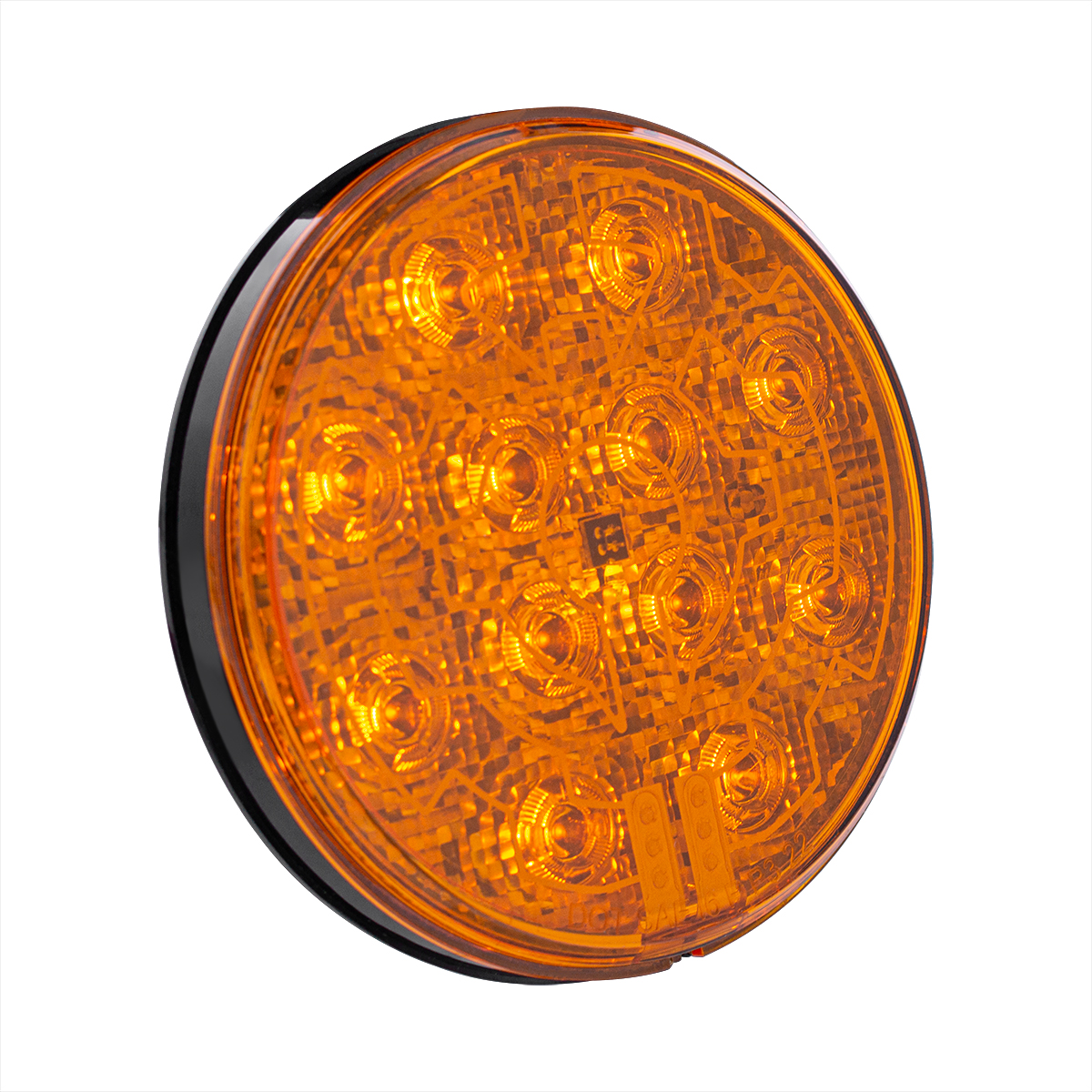 12 LED 4" Round Light (Turn Signal) With Heated Lens - Amber LED/Amber Lens - Thumbnail 3