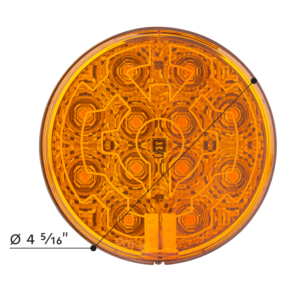 12 LED 4" Round Light (Turn Signal) With Heated Lens - Amber LED/Amber Lens - Thumbnail 5