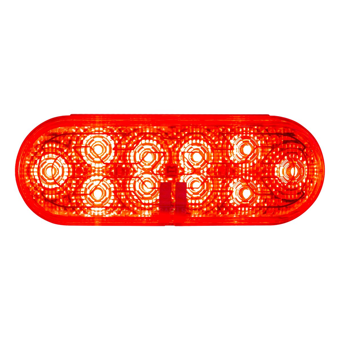 10 LED 6" Oval Light (Stop, Turn & Tail) With Heated Lens - Red LED/Red Lens