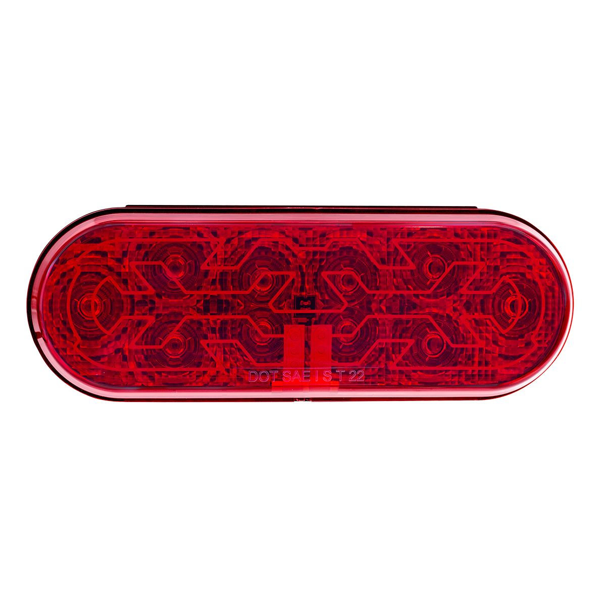 10 LED 6" Oval Light (Stop, Turn & Tail) With Heated Lens - Red LED/Red Lens - Thumbnail 2